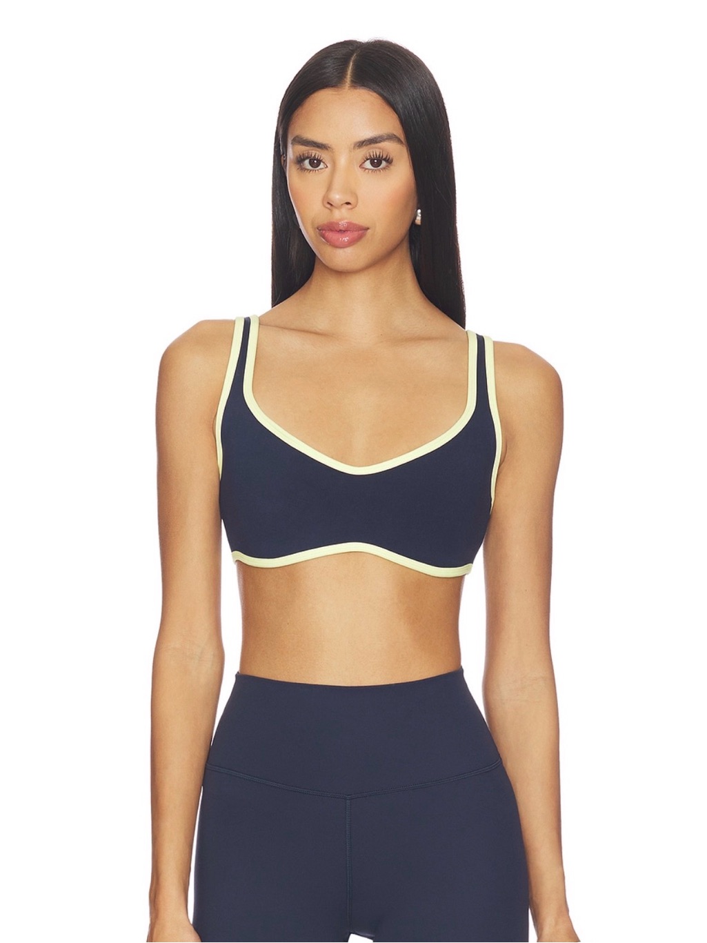 Form Curved Hem Sports Bra Navy/Lemon